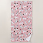 Dalmatiner Paws and Bones Beach Handtuch (Vorderseite)