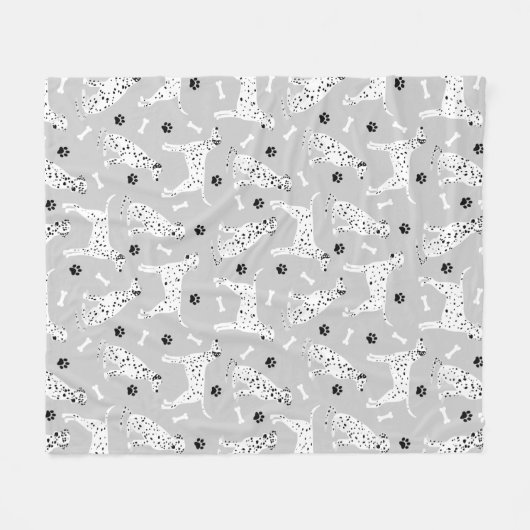 Dalmatiner Paws and Bones Fleece Blanket (Vorderseite (Horizontal))