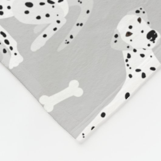 Dalmatiner Paws and Bones Fleece Blanket (Ecke)