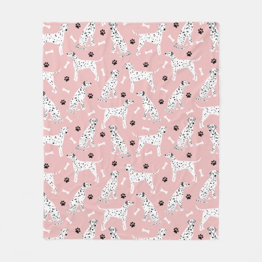Dalmatiner Paws and Bones Fleece Blanket (Vorderseite)