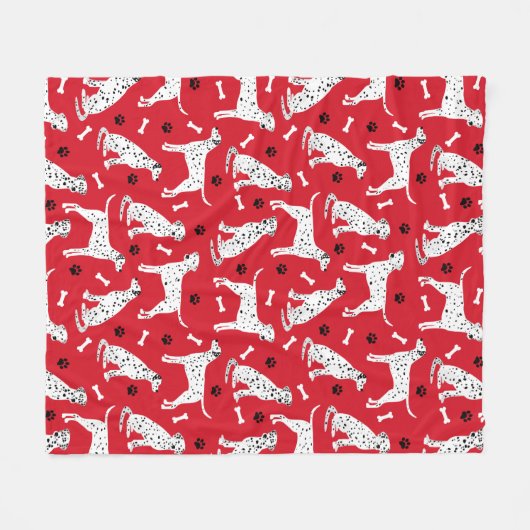 Dalmatiner Paws and Bones Fleecedecke (Vorderseite (Horizontal))