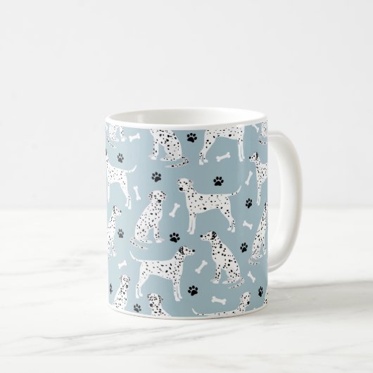 Dalmatiner Paws and Bones Kaffee Tasse (VorderseiteRechts)