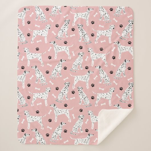 Dalmatiner Paws and Bones Sherpa Blanket Sherpadecke (Vorderseite)