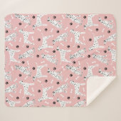 Dalmatiner Paws and Bones Sherpa Blanket Sherpadecke (Vorderseite (Horizontal))