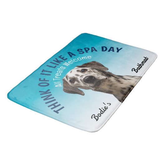 Dalmatiner Personalisiert Hund Lover Badematte (Schrägansicht)