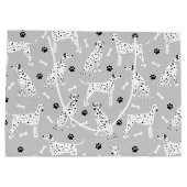 Dalmatiner Pfauen und Knochen Große Geschenktasche Geschenktüte (Rückseite)