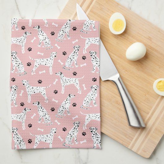 Dalmatiner Pfauen und Knochen Küchentücher (Viertel Falte)