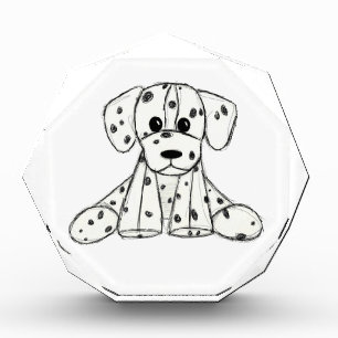 Dalmatiner-Plüschhund-Zeichnung Umriss einfach sch Fotoblock