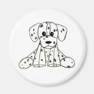 Dalmatiner-Plüschhund-Zeichnung Umriss einfach sch Magnet