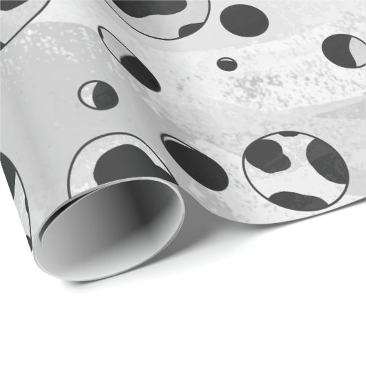 Dalmatiner Polka Dot Black und White Geschenkpapier (Rolleneckpunkt)
