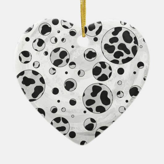 Dalmatiner Polka Dot Black und White Keramik Ornament (Vorne)