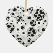Dalmatiner Polka Dot Black und White Keramik Ornament (Hinten)