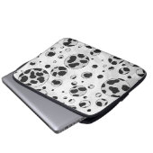 Dalmatiner Polka Dot Black und White Laptopschutzhülle (Vorne Knopf)