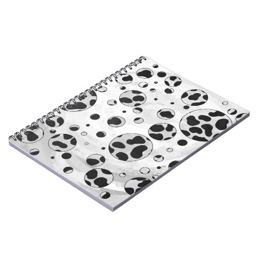 Dalmatiner Polka Dot Black und White Notizblock (Linke Seite)