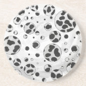 Dalmatiner Polka Dot Black und White Sandstein Untersetzer (Vorne)