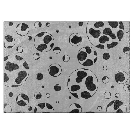 Dalmatiner Polka Dot Black und White Schneidebrett (Vorderseite)