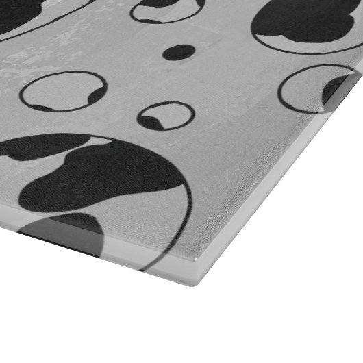 Dalmatiner Polka Dot Black und White Schneidebrett (Ecke)