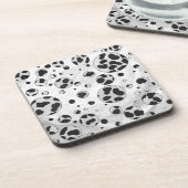 Dalmatiner Polka Dot Black und White Untersetzer (Linke Seite)