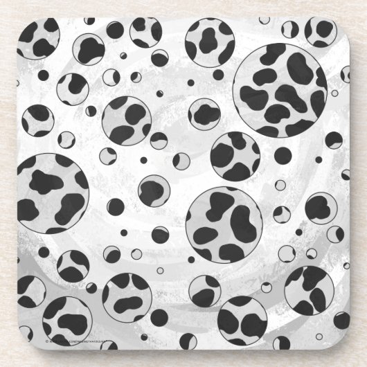 Dalmatiner Polka Dot Black und White Untersetzer (Vorderseite)