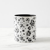 Dalmatiner Polka Dot Black und White Zweifarbige Tasse (Mittel)