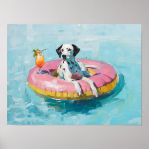 Dalmatiner Pool Schwimmbad Kunstdruckerei: Summer  Poster