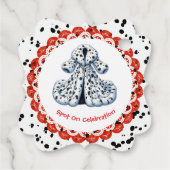 Dalmatiner Print Birthday | Schwarz-Weiß-Party Geschenkanhänger (Rückseite)