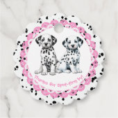 Dalmatiner Print Birthday | Schwarz-Weiß-Party Geschenkanhänger (Vorderseite)