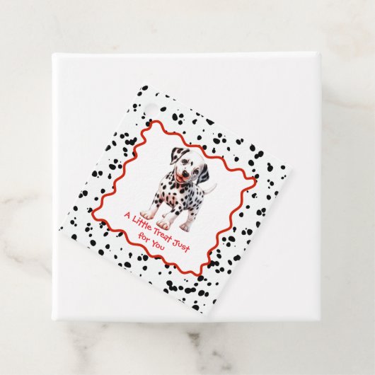 Dalmatiner Print Birthday | Schwarz-Weiß-Party Geschenkanhänger (Beispiel)