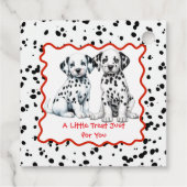 Dalmatiner Print Birthday | Schwarz-Weiß-Party Geschenkanhänger (Rückseite)