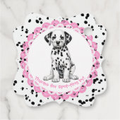 Dalmatiner Print Birthday | Schwarz-Weiß-Party Geschenkanhänger (Rückseite)