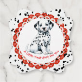 Dalmatiner Print Birthday | Schwarz-Weiß-Party Geschenkanhänger (Rückseite)