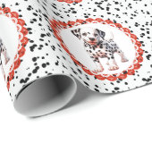 Dalmatiner Print Birthday | Schwarz-Weiß-Party Geschenkpapier (Rolleneckpunkt)
