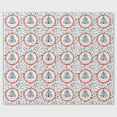 Dalmatiner Print Birthday | Schwarz-Weiß-Party Geschenkpapier (Flach)