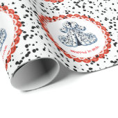 Dalmatiner Print Birthday | Schwarz-Weiß-Party Geschenkpapier (Rolleneckpunkt)