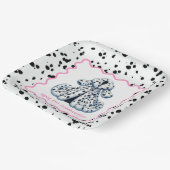 Dalmatiner Print Birthday | Schwarz-Weiß-Party Pappteller (Gewinkelt)