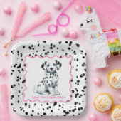 Dalmatiner Print Birthday | Schwarz-Weiß-Party Pappteller (Party)