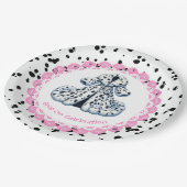 Dalmatiner Print Birthday | Schwarz-Weiß-Party Pappteller (Schrägansicht)