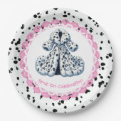 Dalmatiner Print Birthday | Schwarz-Weiß-Party Pappteller (Vorderseite)