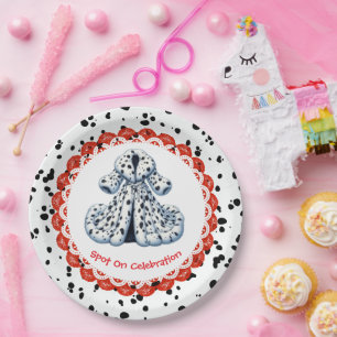 Dalmatiner Print Birthday   Schwarz-Weiß-Party Pappteller