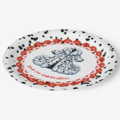 Dalmatiner Print Birthday | Schwarz-Weiß-Party Pappteller (Schrägansicht)