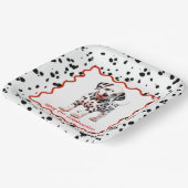 Dalmatiner Print Birthday | Schwarz-Weiß-Party Pappteller (Gewinkelt)