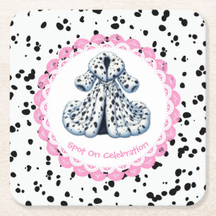 Dalmatiner Print Birthday   Schwarz-Weiß-Party Rechteckiger Pappuntersetzer
