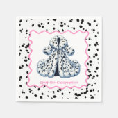 Dalmatiner Print Birthday | Schwarz-Weiß-Party Serviette (Vorderseite)