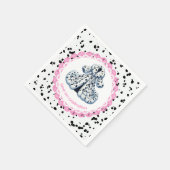 Dalmatiner Print Birthday | Schwarz-Weiß-Party Serviette (Ecke)