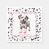 Dalmatiner Print Birthday | Schwarz-Weiß-Party Serviette (Vorderseite)