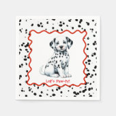 Dalmatiner Print Birthday | Schwarz-Weiß-Party Serviette (Vorderseite)