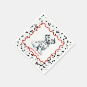 Dalmatiner Print Birthday | Schwarz-Weiß-Party Serviette (Ecke)
