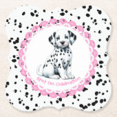 Dalmatiner Print Birthday | Schwarz-Weiß-Party Untersetzer (Vorderseite)