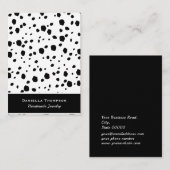 Dalmatiner Print Pattern Schmuck Ohrring Display Visitenkarte (Vorne/Hinten)