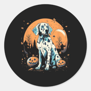 Dalmatiner Pumpkin Halloween Kostümhund Welpen Runder Aufkleber